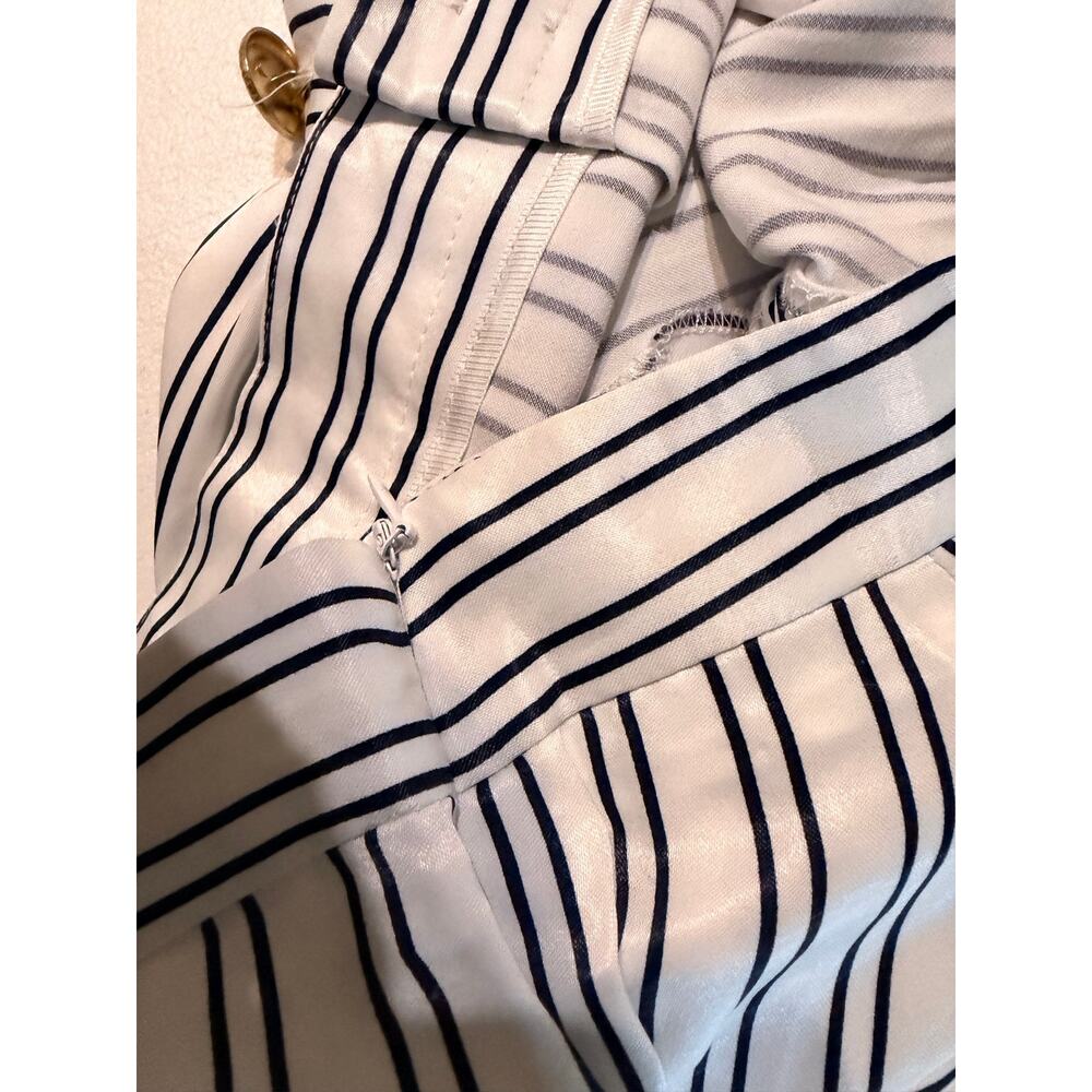 Zara wide leg striped pants sailor front gold buttons M NWT - Picture 7 of 7